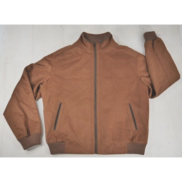 Peter Millar Brown Wool Cashmere Bomber Jacket Full Zipper Mens XXL EUC ****